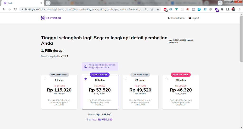 Pilihan Durasi