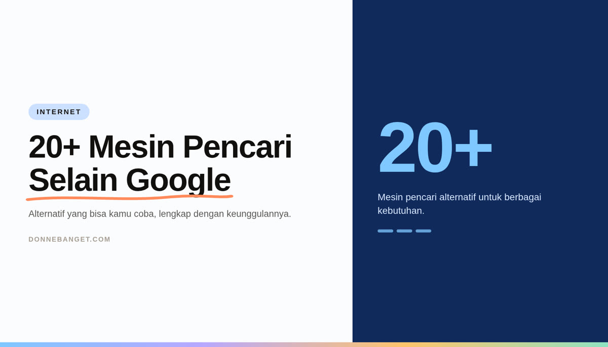Thumbnail artikel: 20+ Mesin Pencari Selain Google