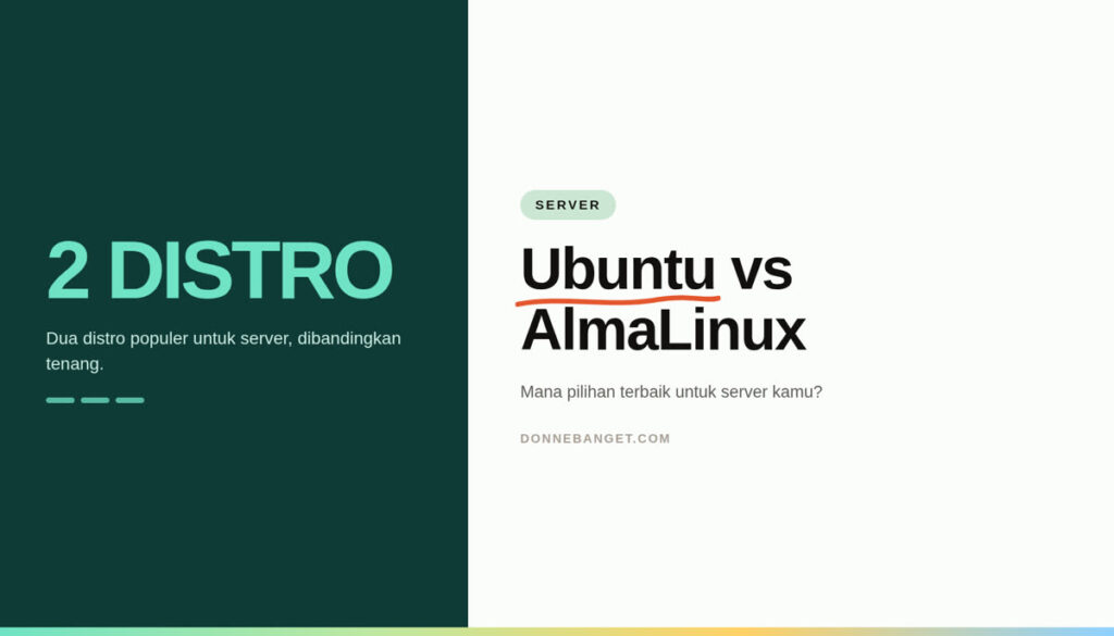 Thumbnail artikel: Ubuntu vs AlmaLinux