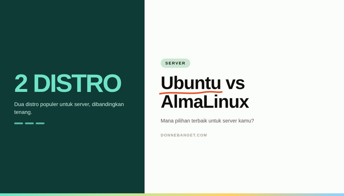 Thumbnail artikel: Ubuntu vs AlmaLinux