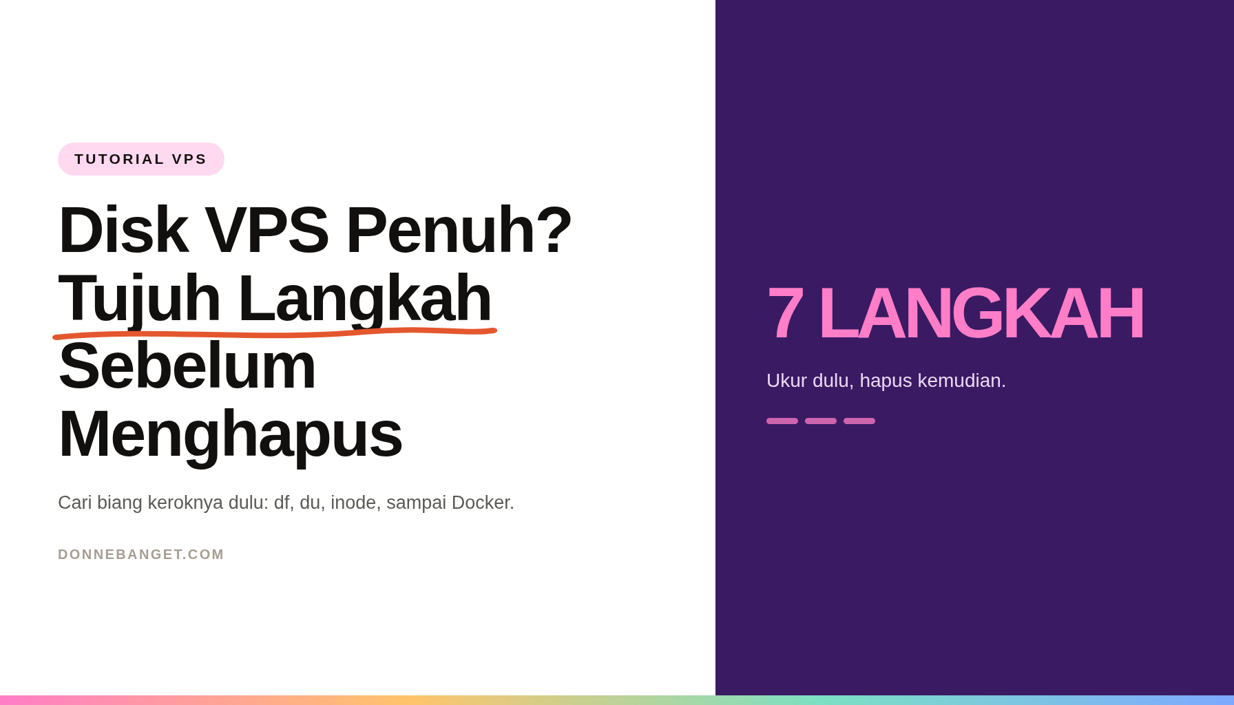 Kartu artikel tentang cara mencari penyebab disk VPS penuh dalam tujuh langkah