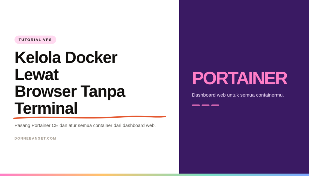 Kartu judul artikel Portainer di VPS donnebanget.com